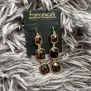 NEW! Brown/gold dangle earrings